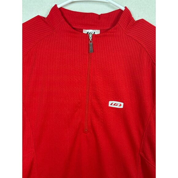 LG Edge 2 Red Jersey L/G 100% Polyester Half-Zip Long Sleeve Cycling Top - Picture 4 of 13